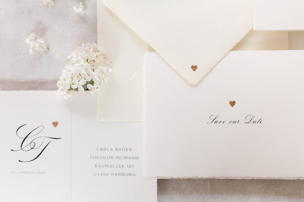 Save-the-Date Karte pure Wedding, Save-the-Date Büttenpapier
